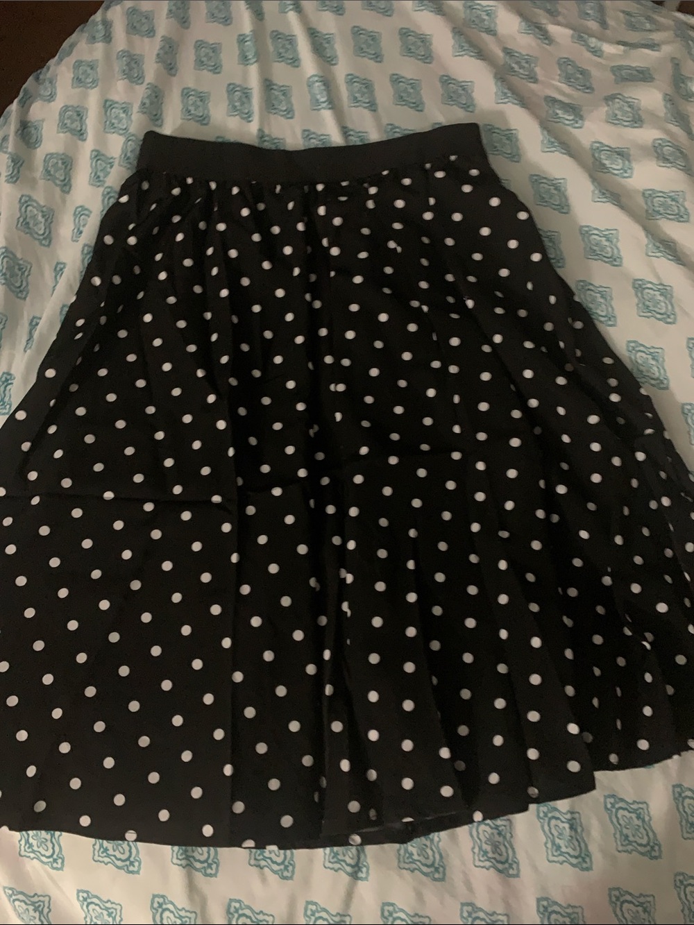 Black Polka Dot A-Line Skirt - Classic Women's Skirt
